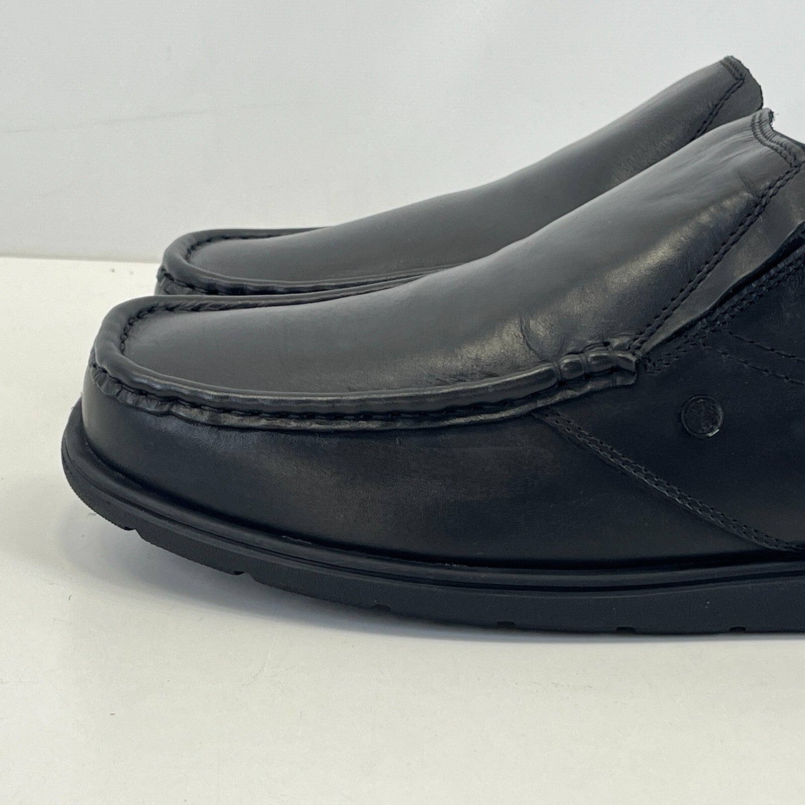 Pretty Green Waltham Slip On Shoes Moccasin Loafers Mens Black Leather UK 11 New