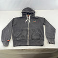 Superdry Hoodie Mens M Grey Full Zip Fleece Sweatshirt Orange Label M20002ANDS
