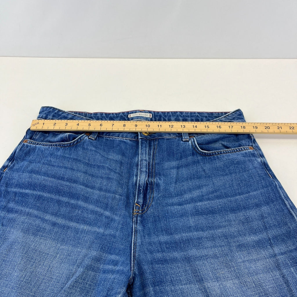 Tommy Hilfiger Womens High Rise Wide Leg Jeans UK size 16 W33" L30" Mid Blue