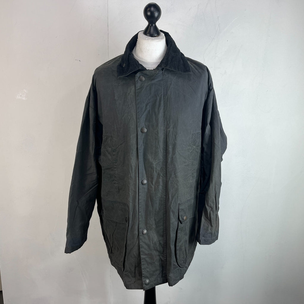 Mc Orvis Wax Jacket Mens size XL Black Waxed Riding Outdoor Coat England