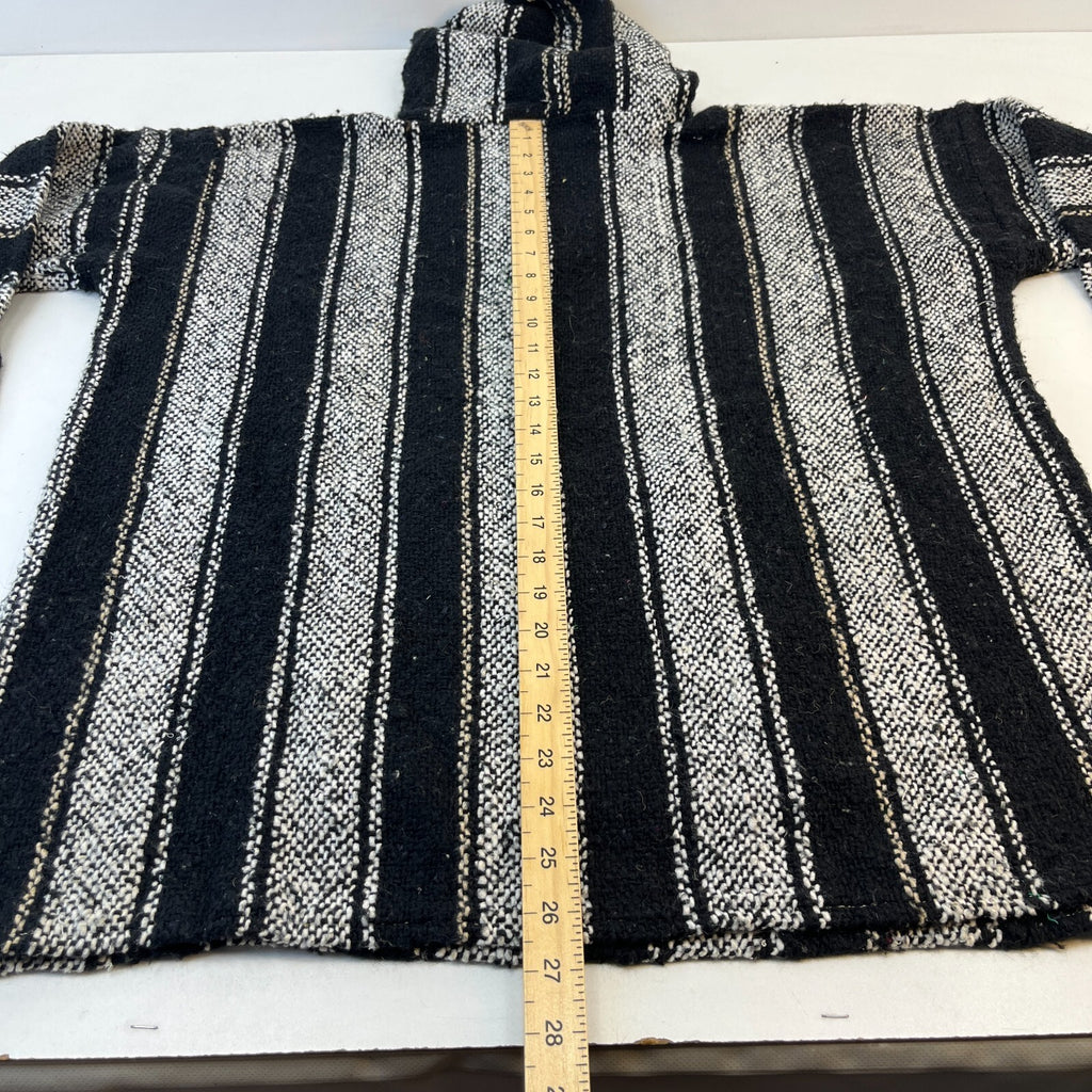 Vel Mex Genuine Mexican Baja Hoodie Pullover Hippie Boho Festival Black size XL