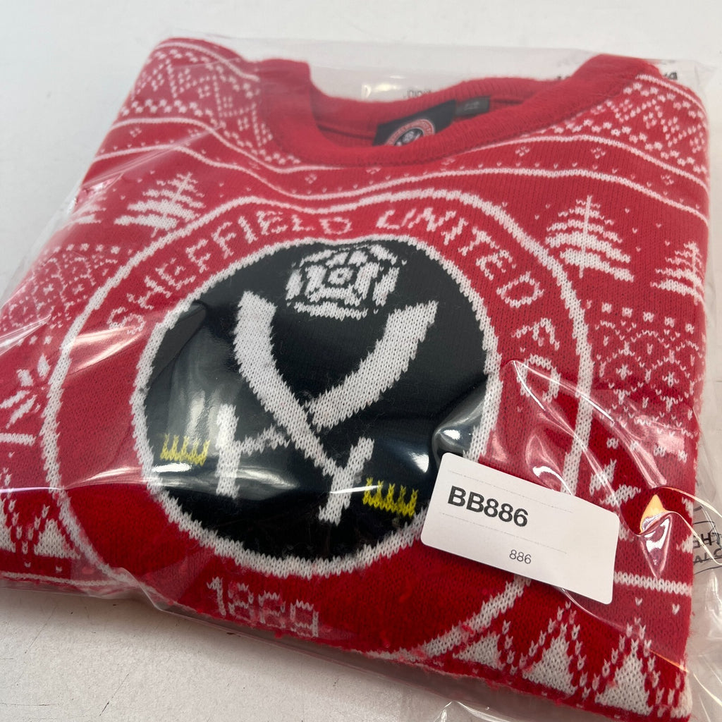 Sheffield United Kids Christmas Jumper Red size 7-8 years