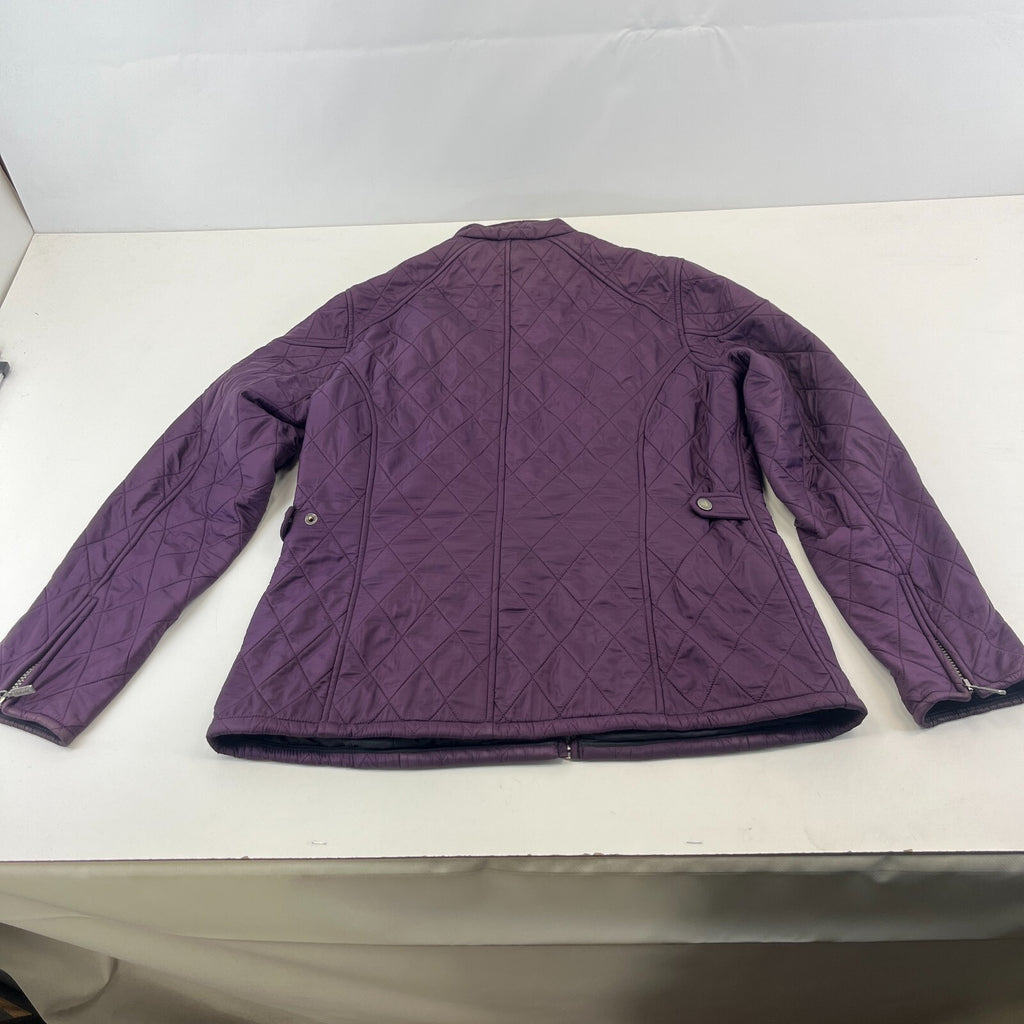 Barbour International Women's Quilted Jacket in Purple size 14 Fleece Lined