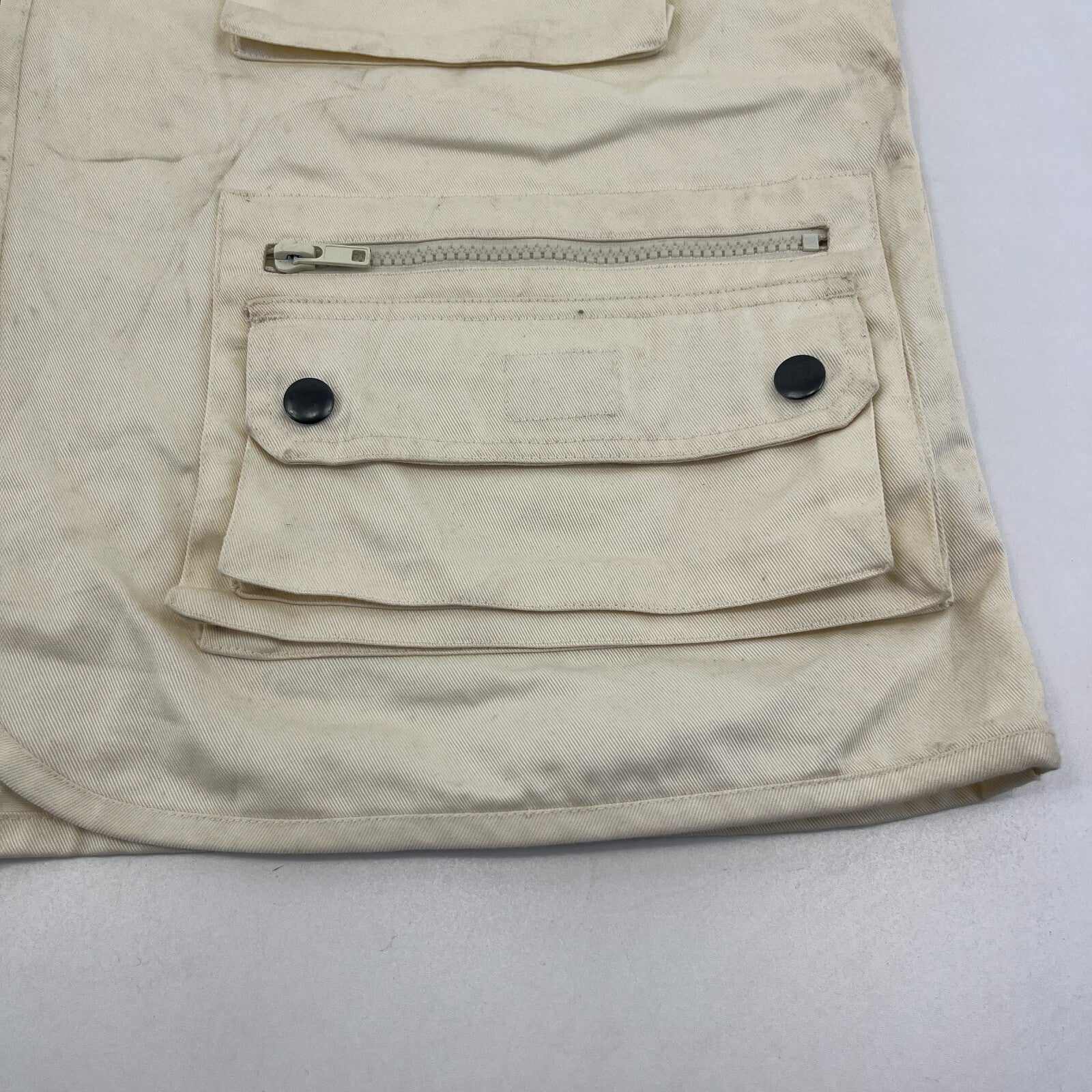 Free Wear Men's Fishing Vest Gilet Cream Light Beige size XL