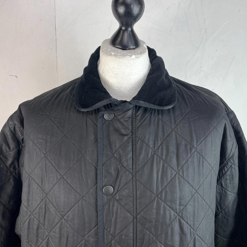 Barbour Duracotton Polarfleece Quilted Jacket in Black size XL