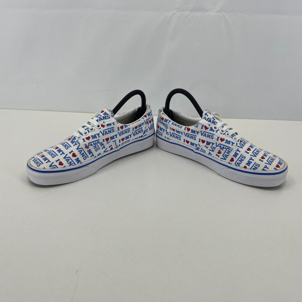 Vans Skate Sk8 Low Shoes White/Blue "I Love My Vans" - UK Size 5.5