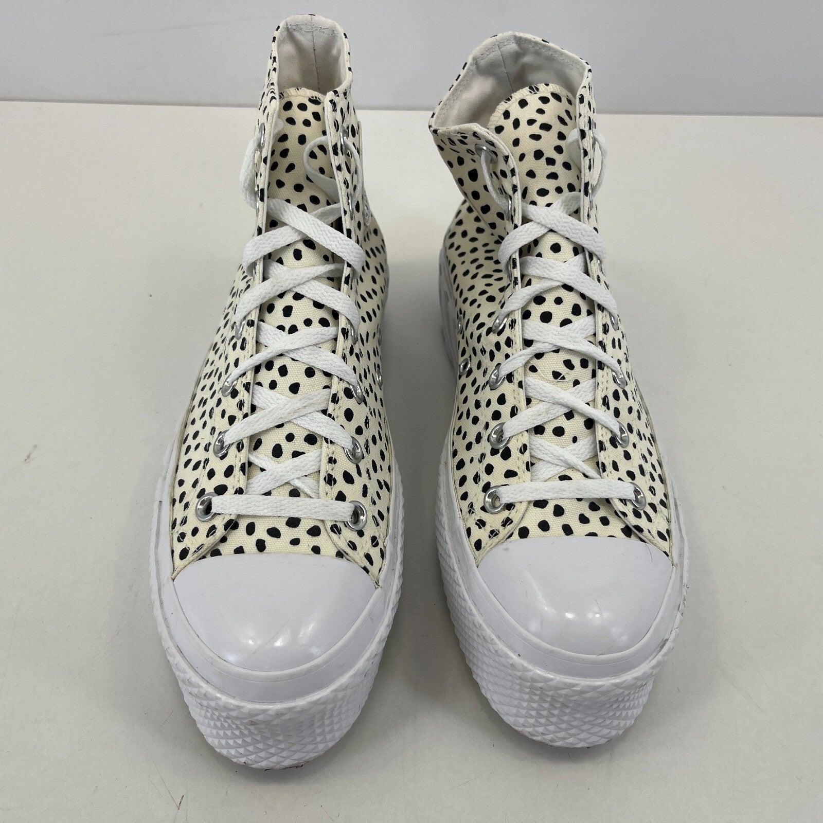 Converse Chuck Taylor All Star Platform Trainers Cheetah Print & White UK size 8