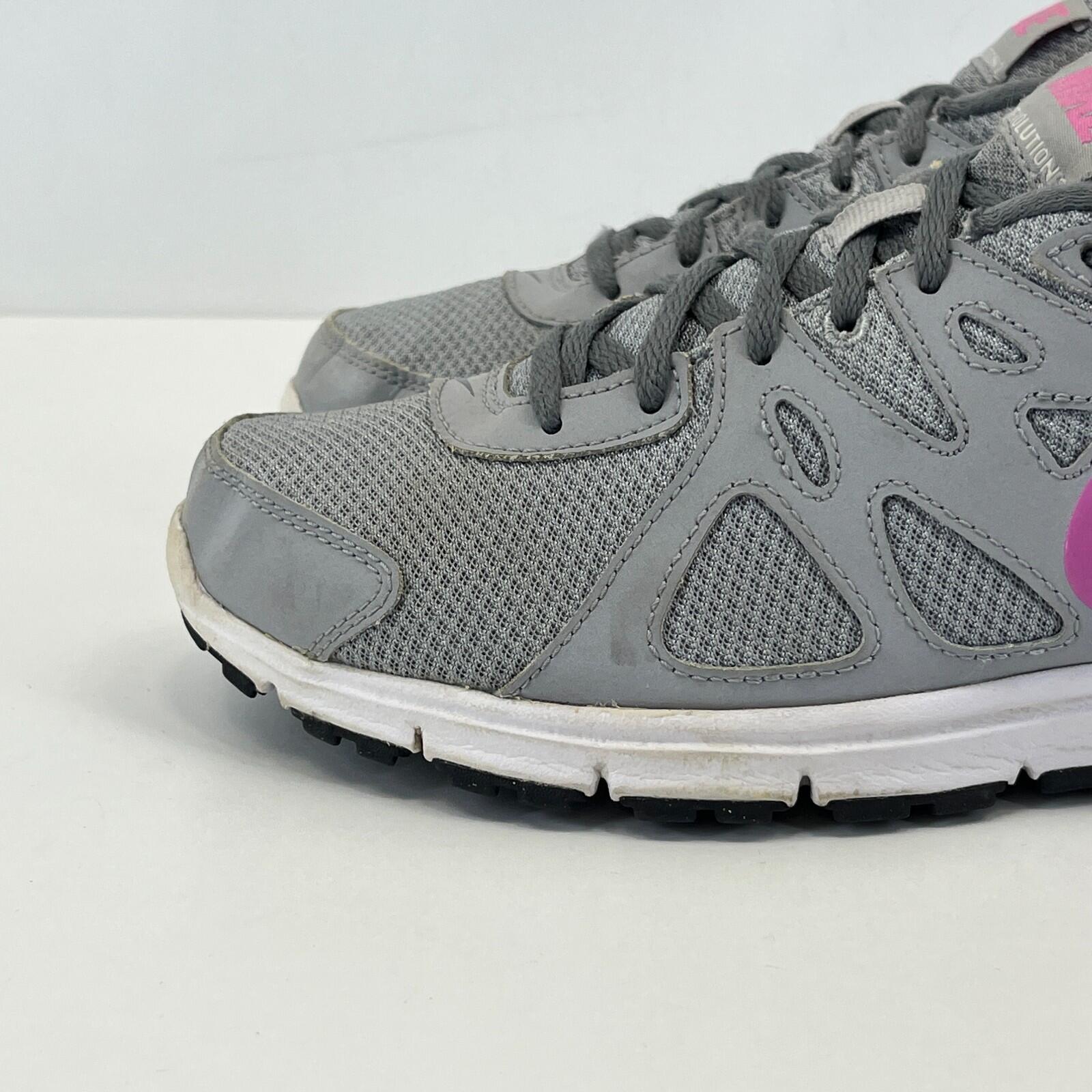 Nike Trainers Revolution 2 Grey & Pink Mesh Running Gym Shoes size UK 7 / EU 41