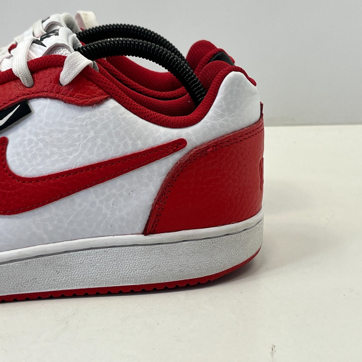Nike Ebernon Low Prem Trainers Basketball Shoes Sneakers White Black Red UK 7.5