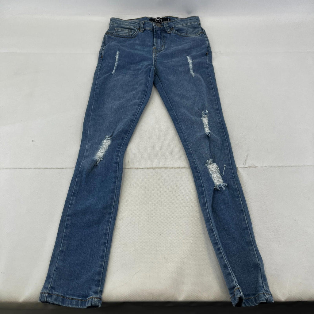 Fremont & Harris Kids Distressed Ripped Skinny Jeans in Blue size W24 10yrs