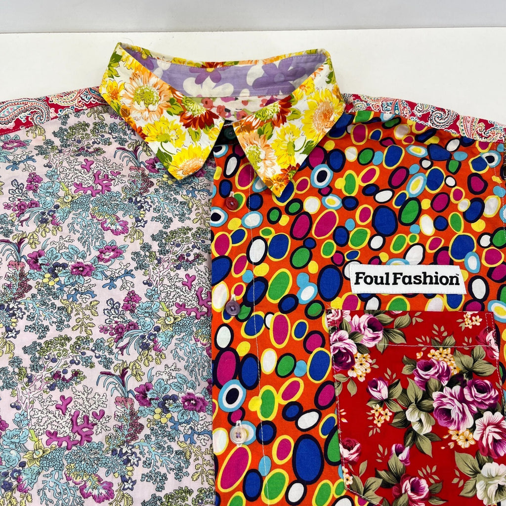 Foul Fashion Long Sleeve Shirt Mens size XL Multi Colour & Pattern Ugly Chic