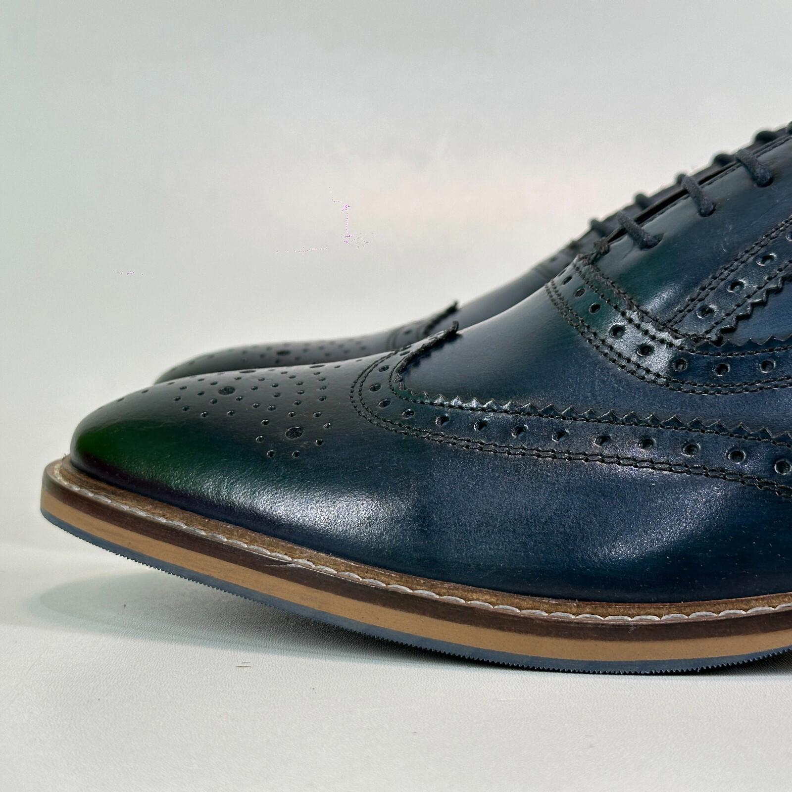 Ikon Buster Brogues Shoes in Navy Blue Smart Casual Lace Up size 6 - NEW in Box