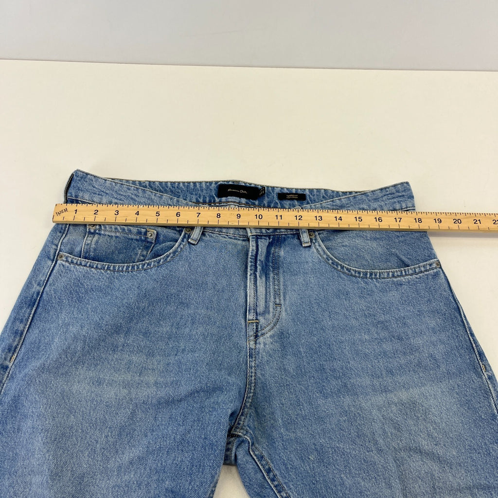 Massimo Dutti Men’s Jeans Mid Blue Denim Straight Leg 5-Pocket W36" L30"
