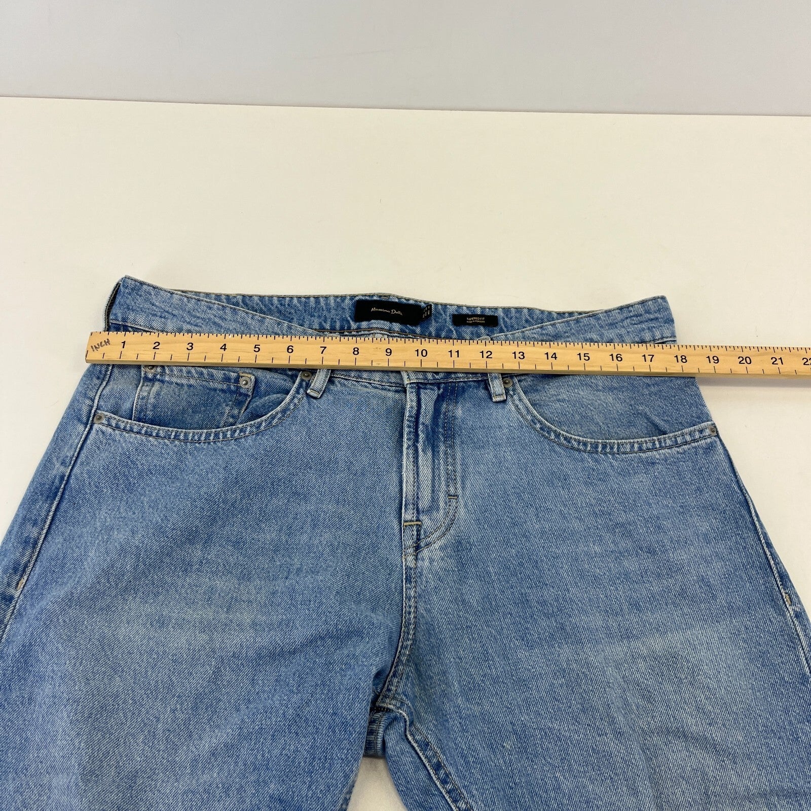 Massimo Dutti Men’s Jeans Mid Blue Denim Straight Leg 5-Pocket W36" L30"
