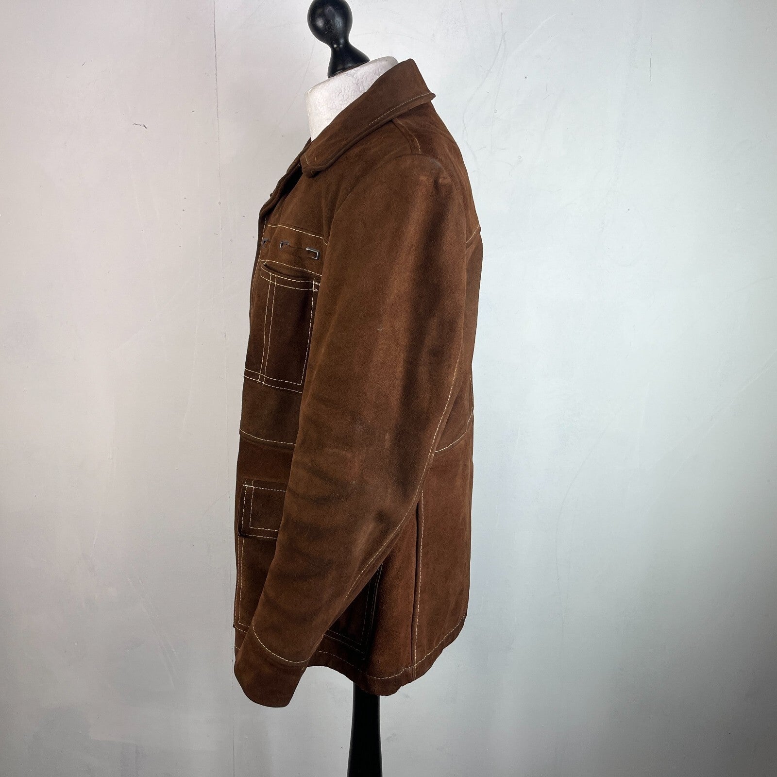 Vintage Excelled Heavy Suede Leather Rugged Wear Jacket size 44 Made in Canada
