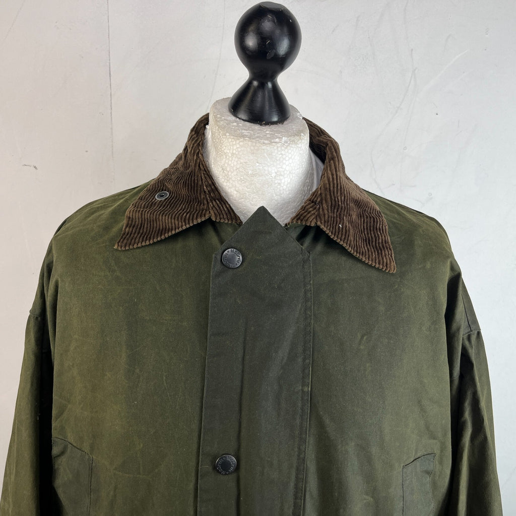 Mc Orvis Wax Jacket Mens size XL Green Waxed Coat Made in the UK