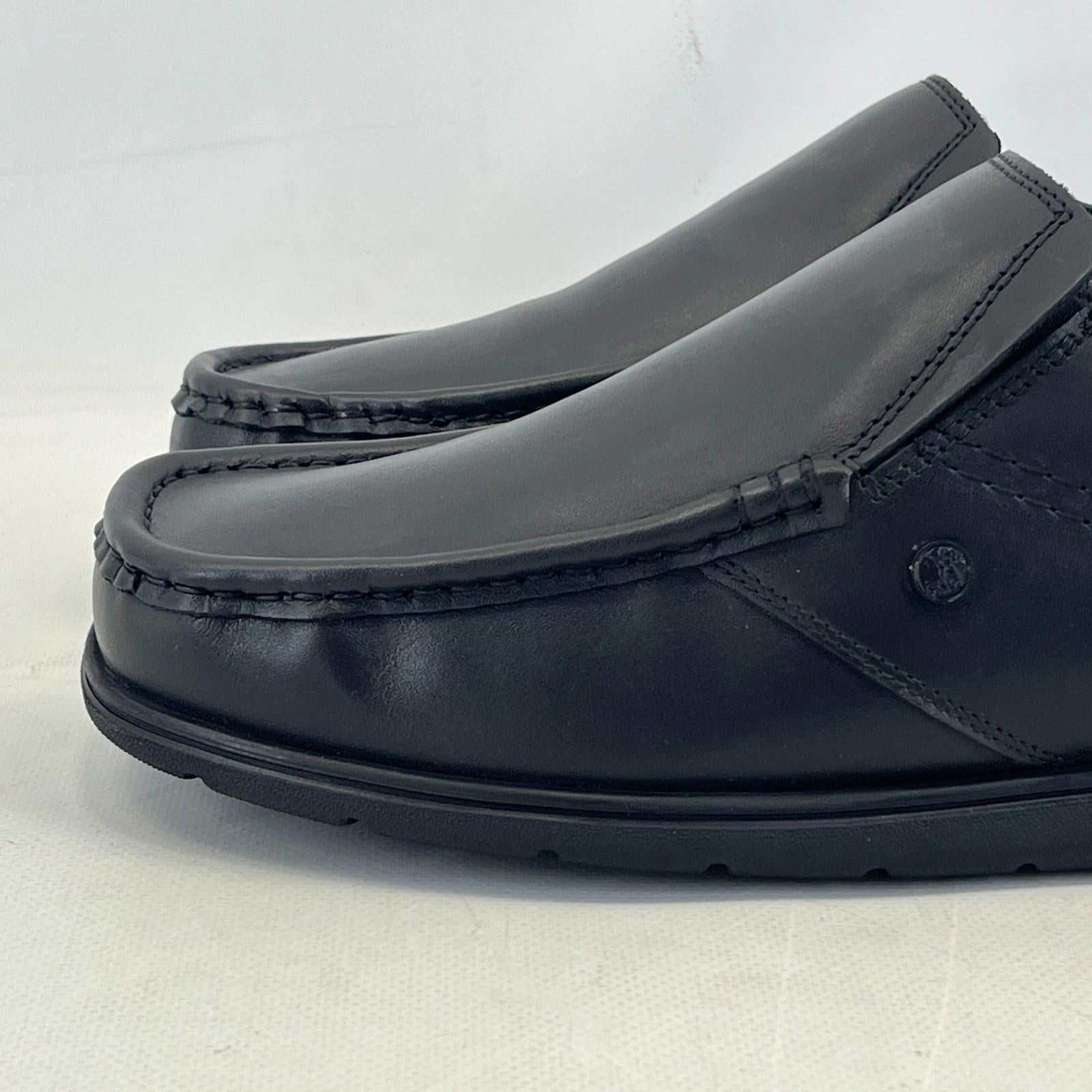 Pretty Green Waltham Slip On Shoes Moccasin Loafers Men's Black Leather size 8.5