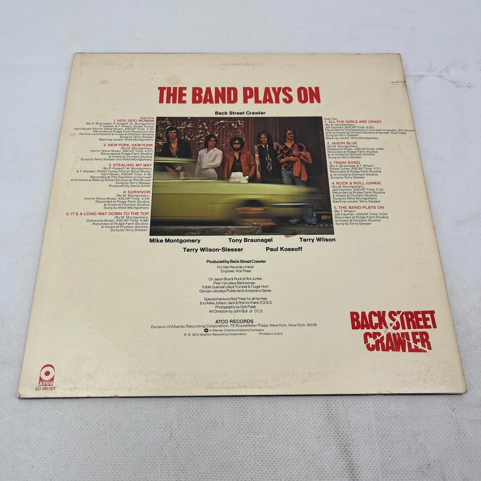 Back Street Crawler The Band Plays On 12" Vinyl LP ATCO US Record SD36-125 EX/VG