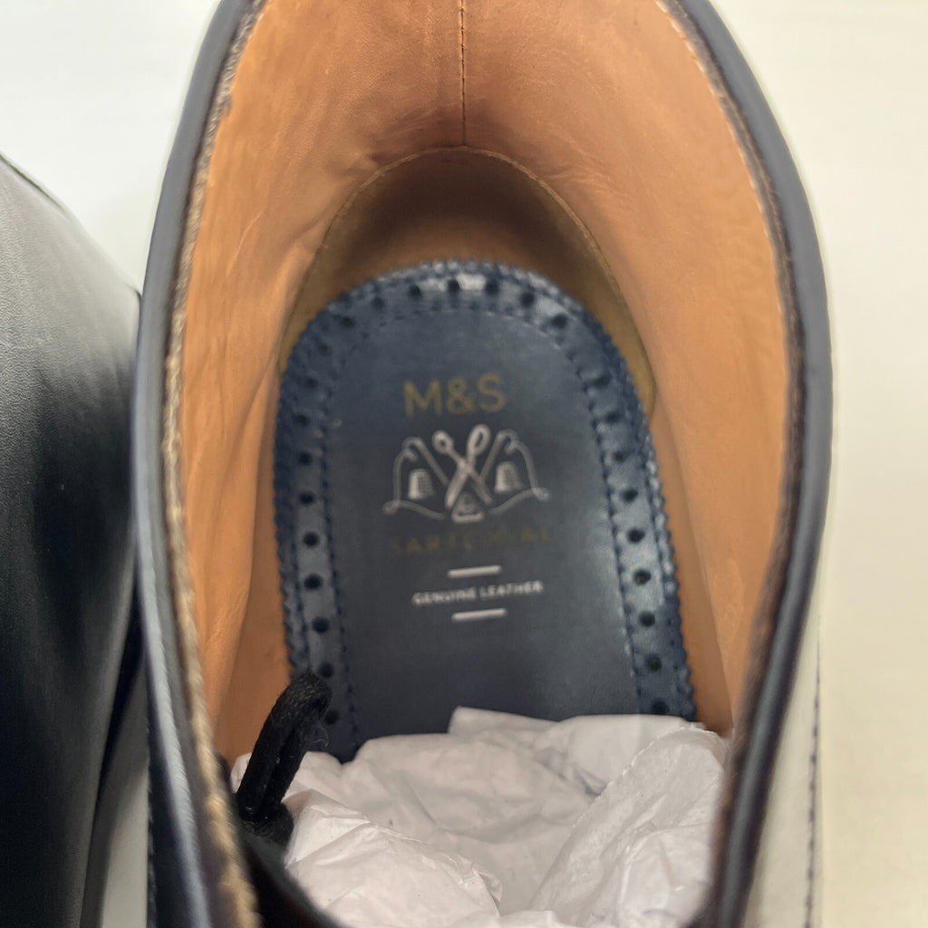 Marks and Spencer Sartorial Black Leather Smart Luxury Boots UK 9.5 RRP £120 New