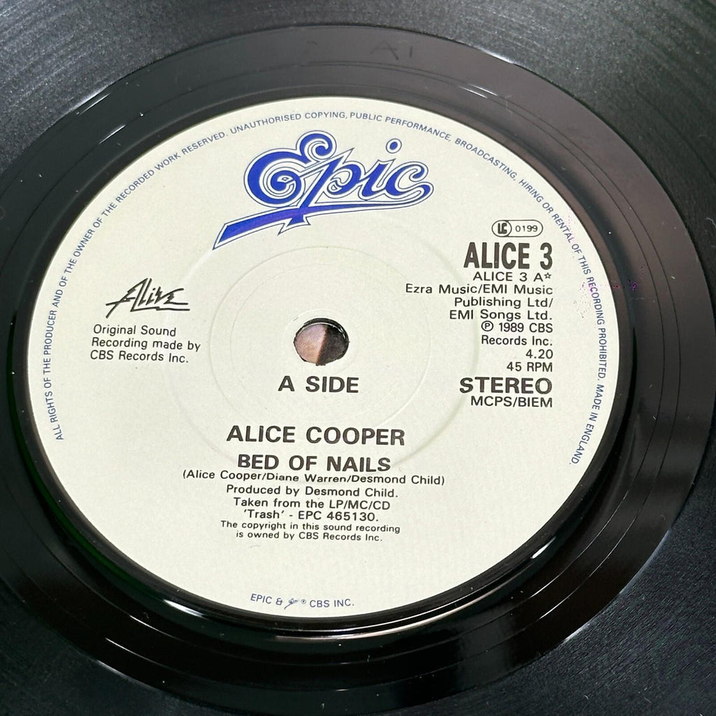 Alice Cooper Bed of Nails - I'm Your Gun 7" Vinyl Single UK Epic 1989 Ex-Ex