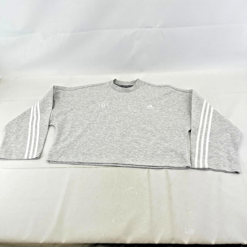 Manchester United Adidas Baggy Cropped Women's Sweatshirt Light Grey size Medium