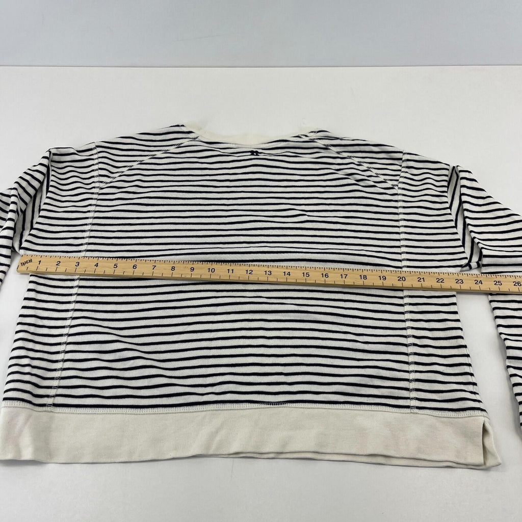Sweaty Betty After Class Crop Sweatshirt White with Black Stripes  size Medium