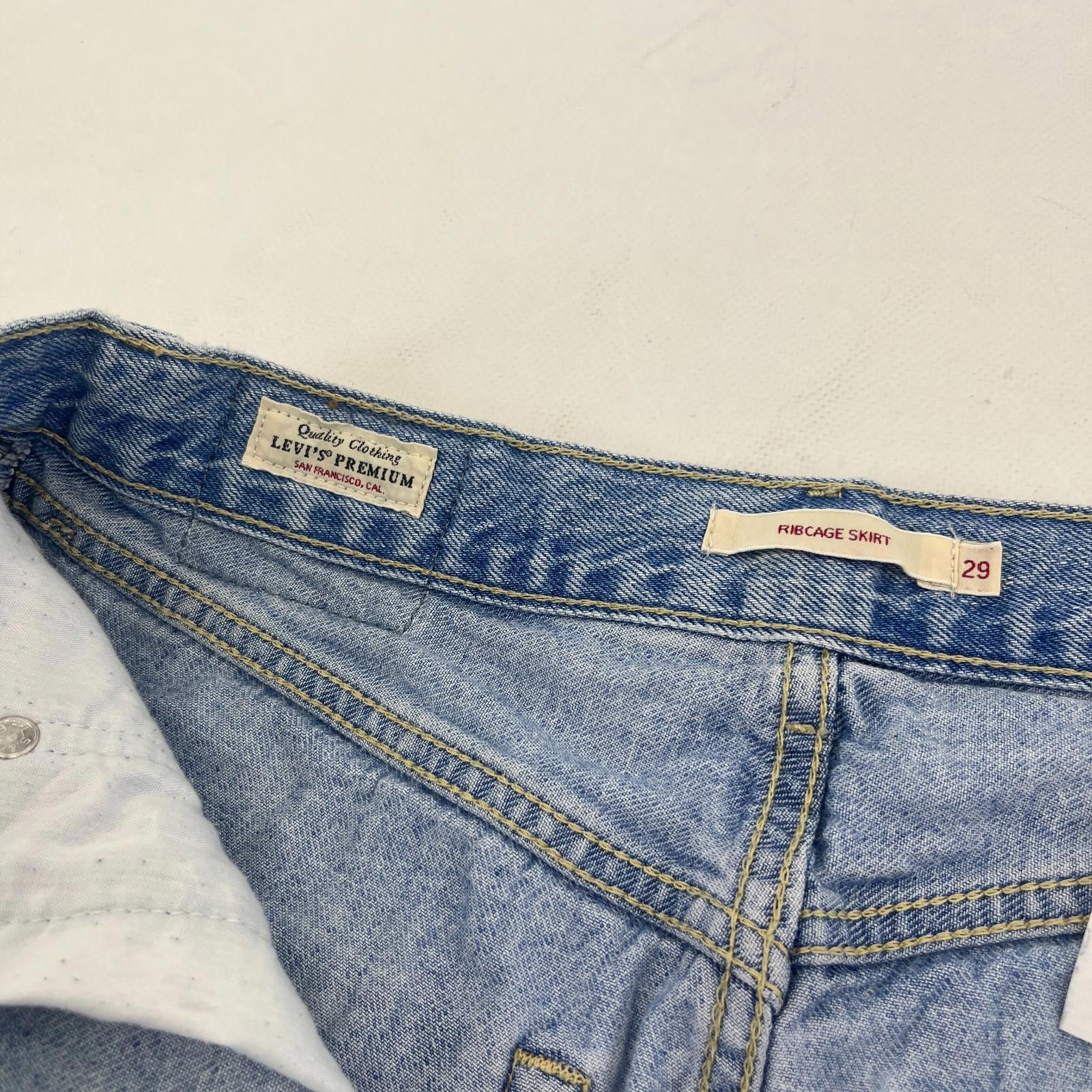 Levi's Ribcage Skirt Premium Big E Mid Blue - W29" Length 15"