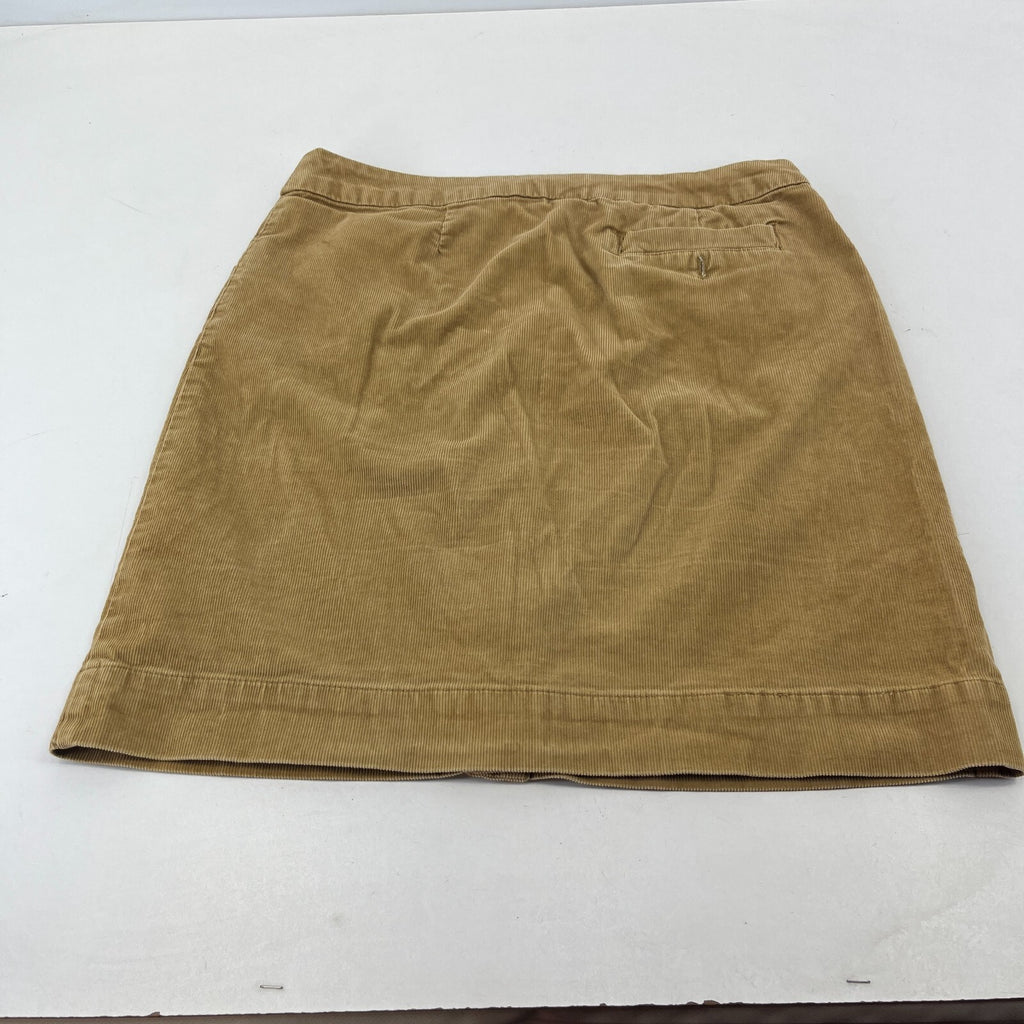 Joules Tan Brown Cord Short Skirt Corduroy Button Front with Pockets UK size 12