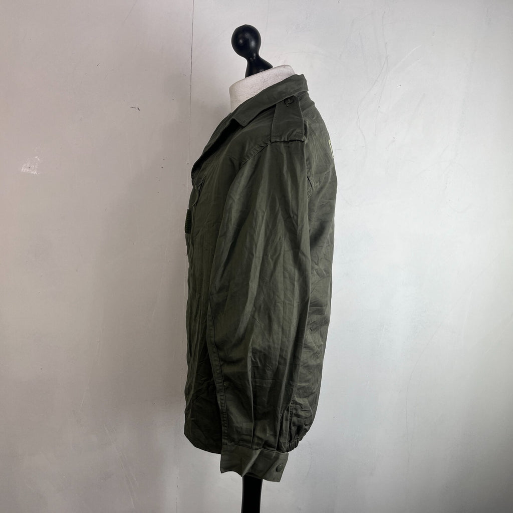 Custom Fragile Earth Print French Military Army Combat Jacket Green size 104L
