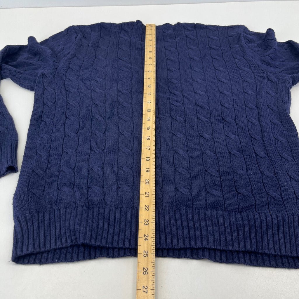 Polo Ralph Lauren 100% Cotton Jumper Men's size M Navy Blue Crew Neck Sweater