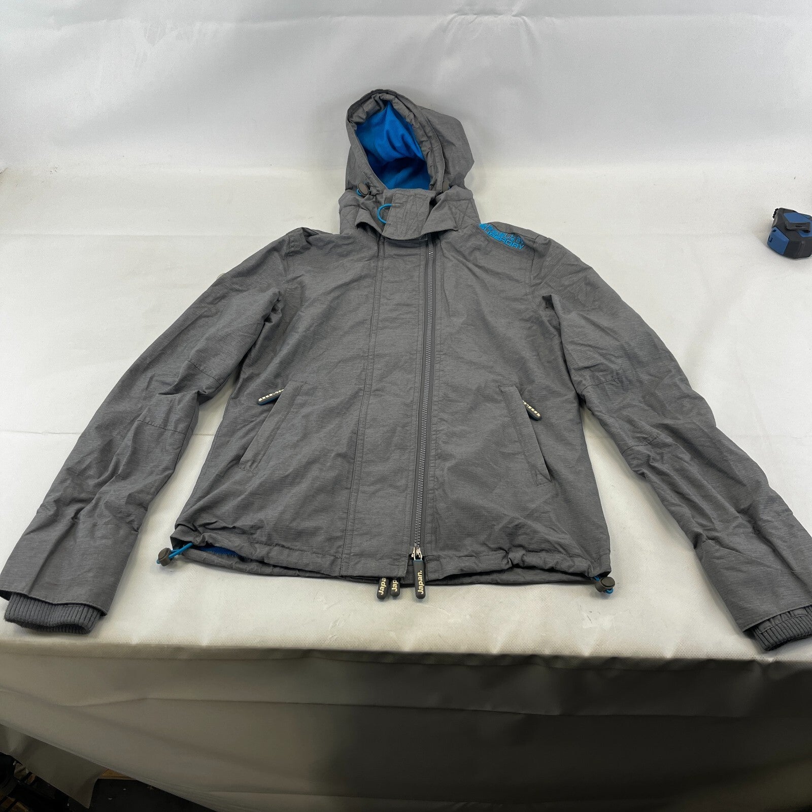 SuperDry Original Windcheater Jacket in Grey/Blue size Small Hooded