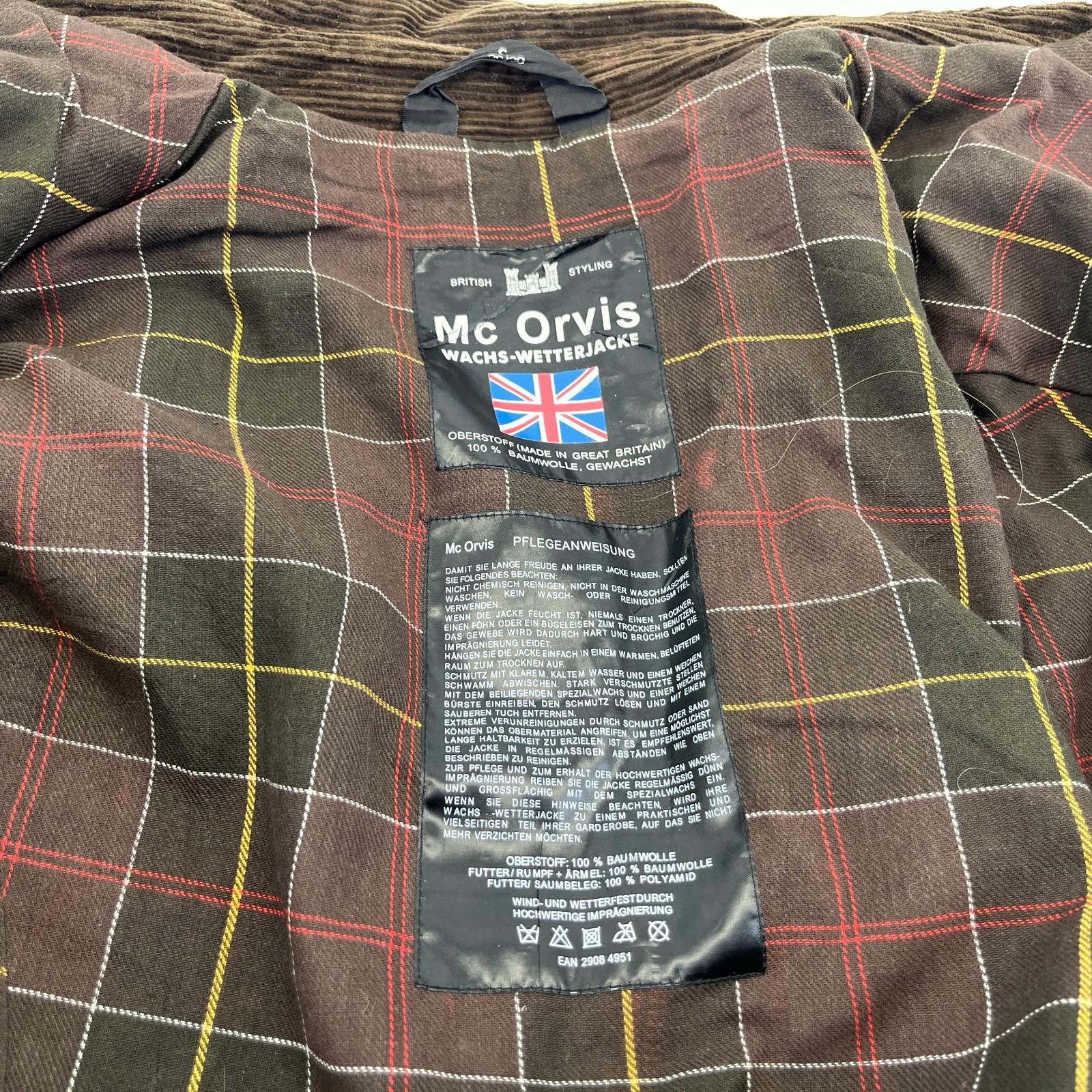 Mc Orvis Wax Jacket Women's size S Brown Country Coat with Corduroy Collar