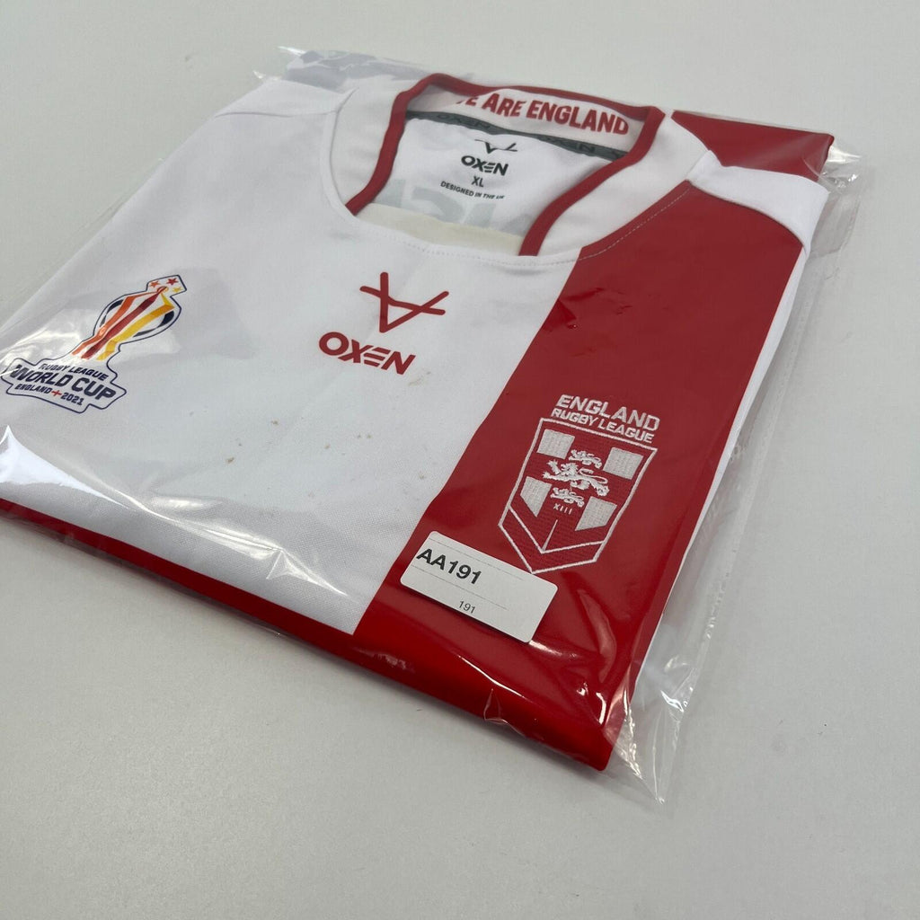 England RL 2021 World Cup Home Shirt Jersey Oxen Betfred Men's XL Rugby League