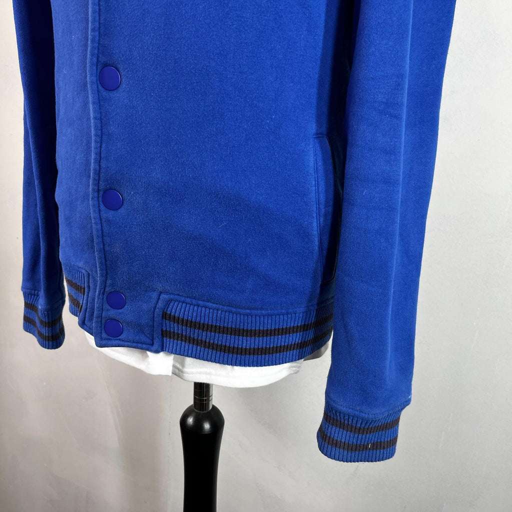 Superdry Pistons 77 Varsity Bomber Jacket in Blue Cotton Blend Coat size M