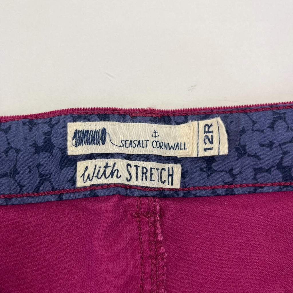 Seasalt Lamledra Cotton Corduroy Trousers Cord Pants in Magenta Pink size 12 R