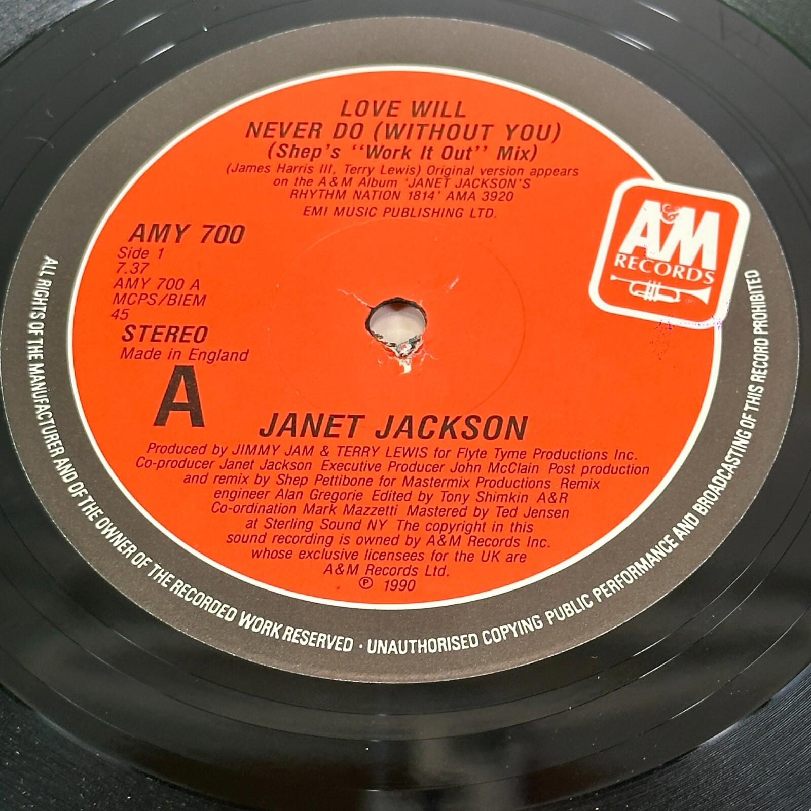 Janet Jackson 12" Vinyl Single Love Will Never Do (Without You) NM/VG