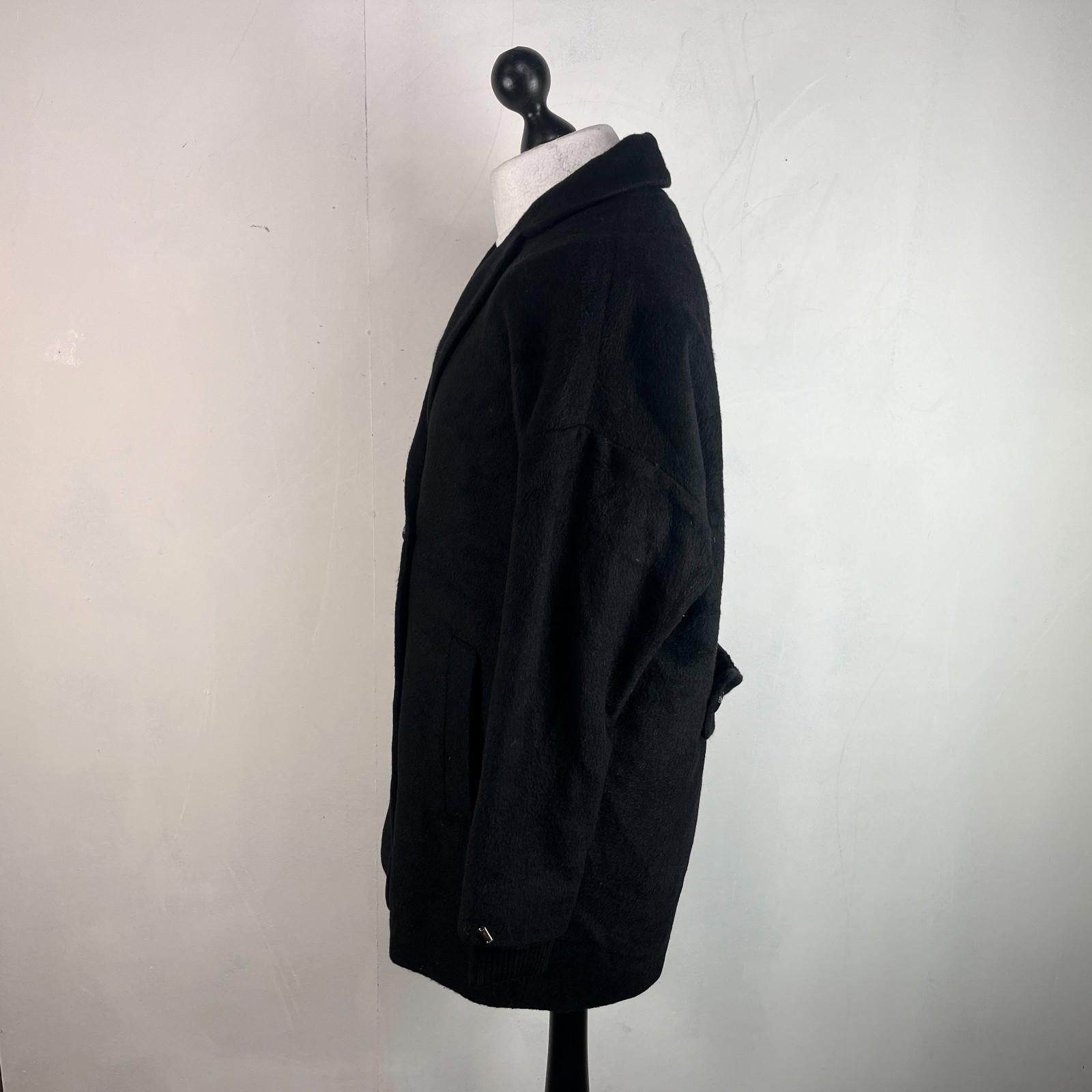 Tommy Hilfiger Women's Mohair Blend Coat Jacket size S Oversized Black
