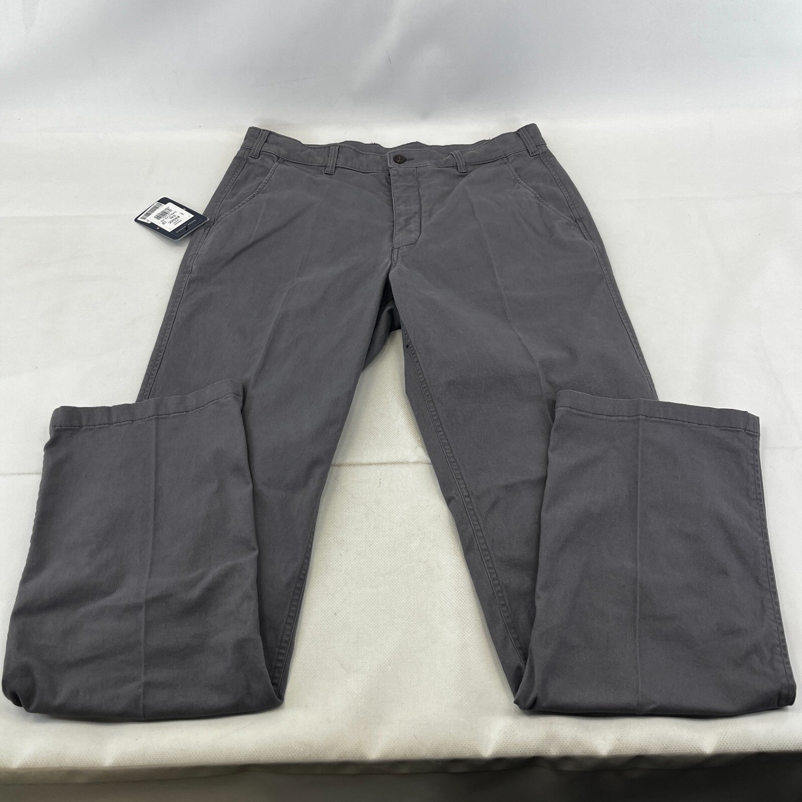 Brook Taverner Denver Chino Trousers in Grey Size 34L Cotton Stretch BNWT