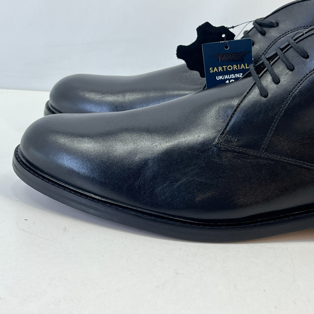 Marks and Spencer Sartorial Black Leather Smart Luxury Boots UK 12 RRP £120 New