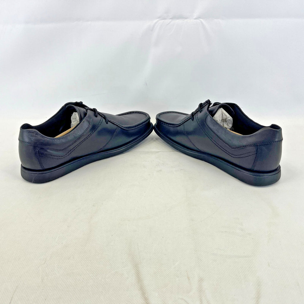 Pretty Green Waltham Lace Up Shoes Moccasin Loafers Mens Black Leather size 11.5