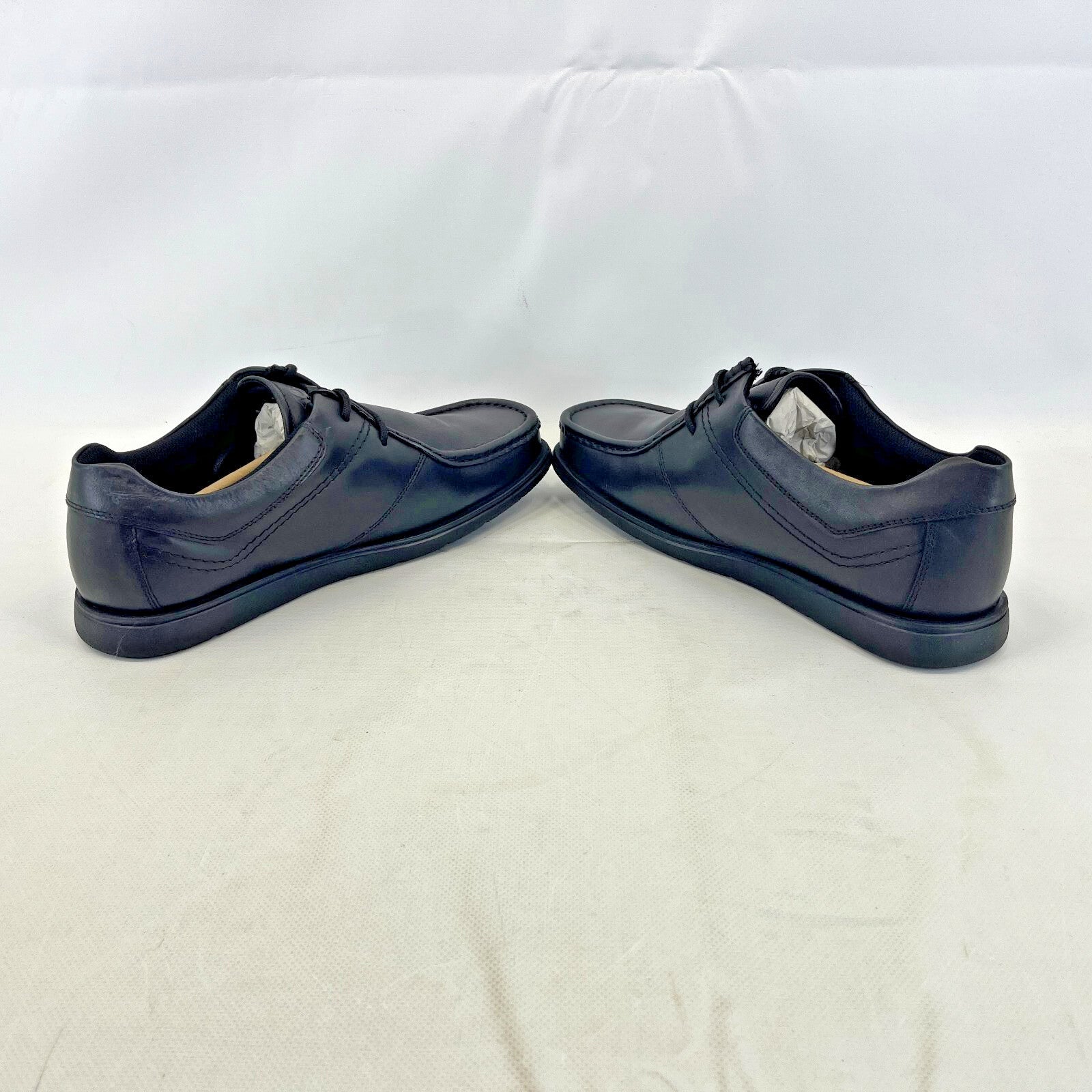 Pretty Green Waltham Lace Up Shoes Moccasin Loafers Mens Black Leather size 11.5