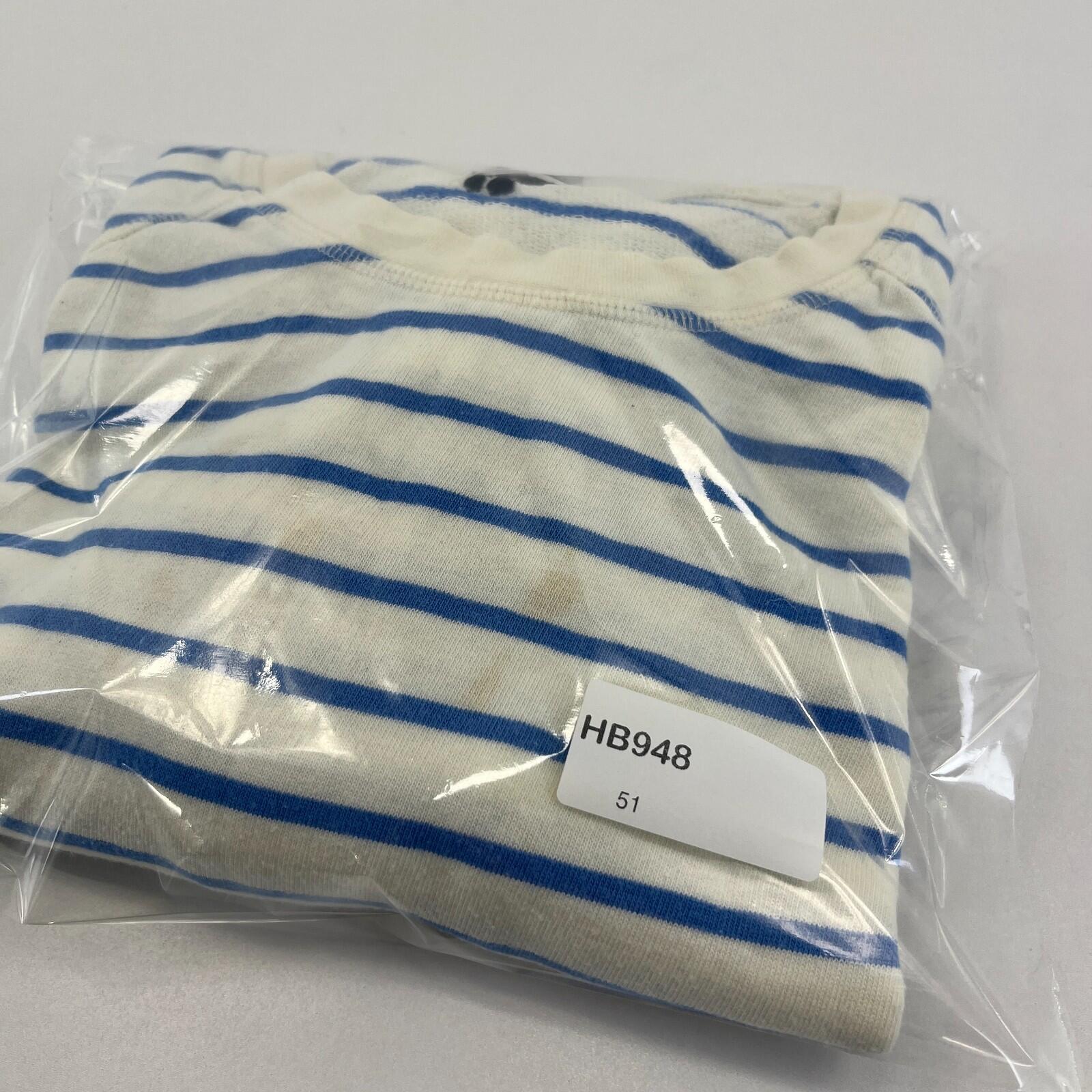 Sweaty Betty After Class Cropped Sweatshirt size XS Oversized White/Blue Striped