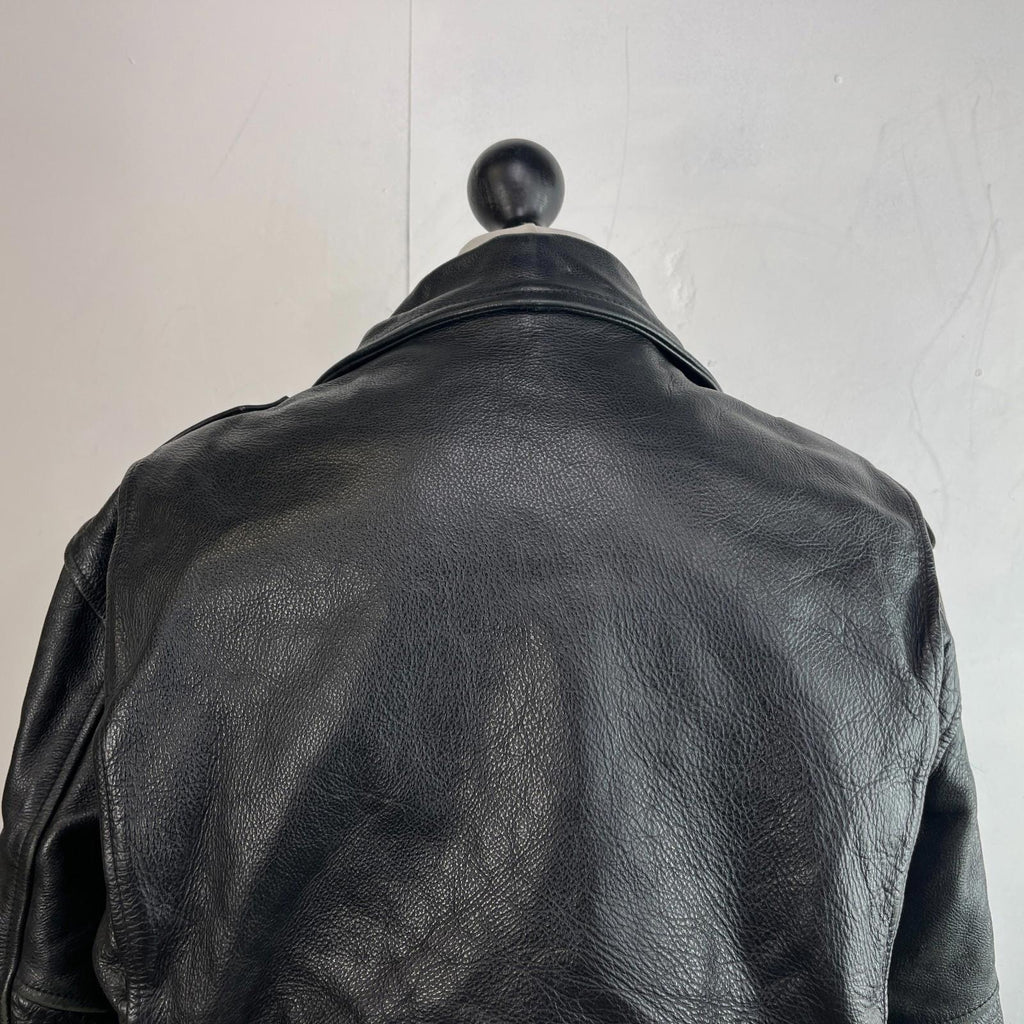 Vintage Genuine Harley Davidson Black Leather Jacket Made in USA - US size L