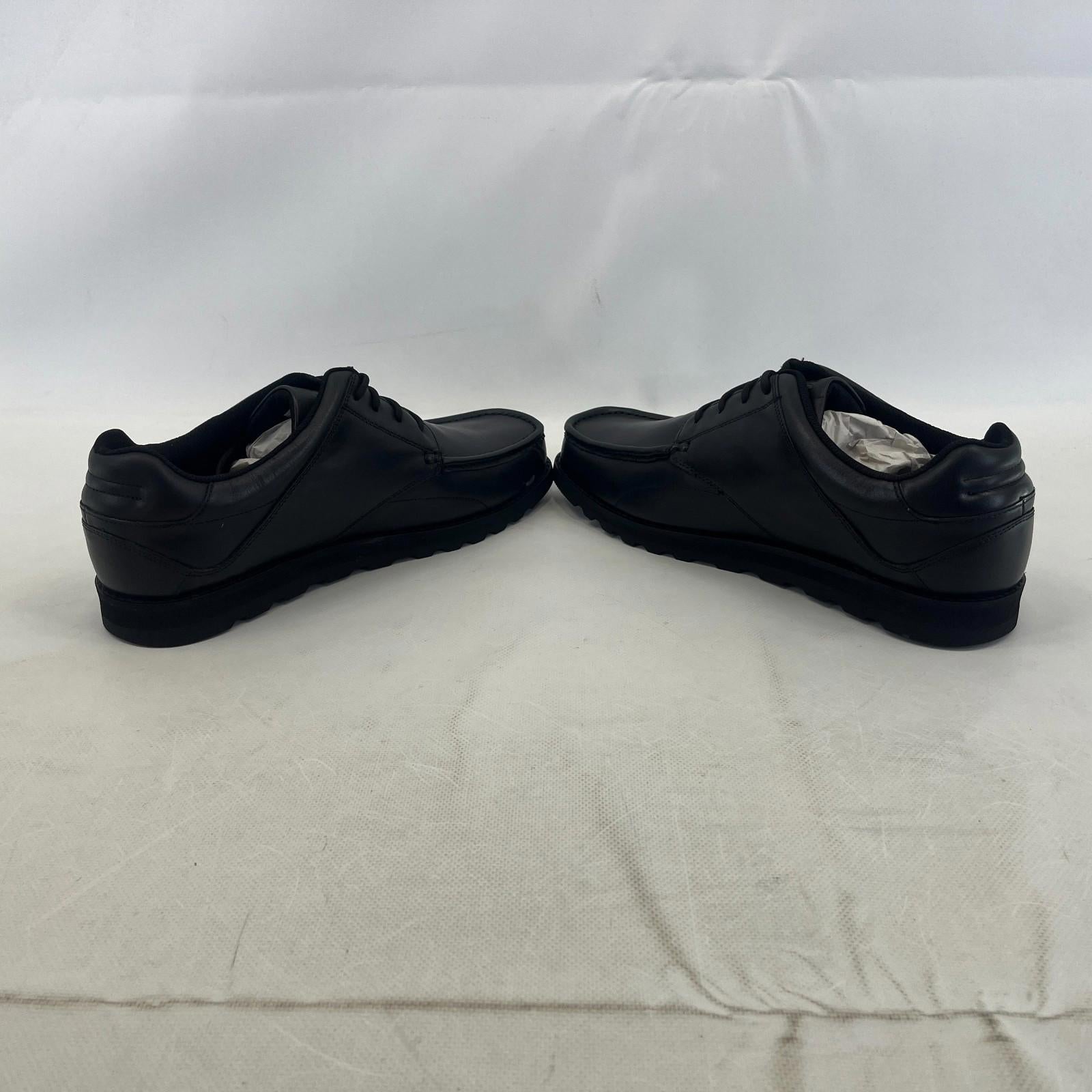 Pretty Green Harrow Lace Up Shoes Moccasin Loafers Men's Black Leather size 10