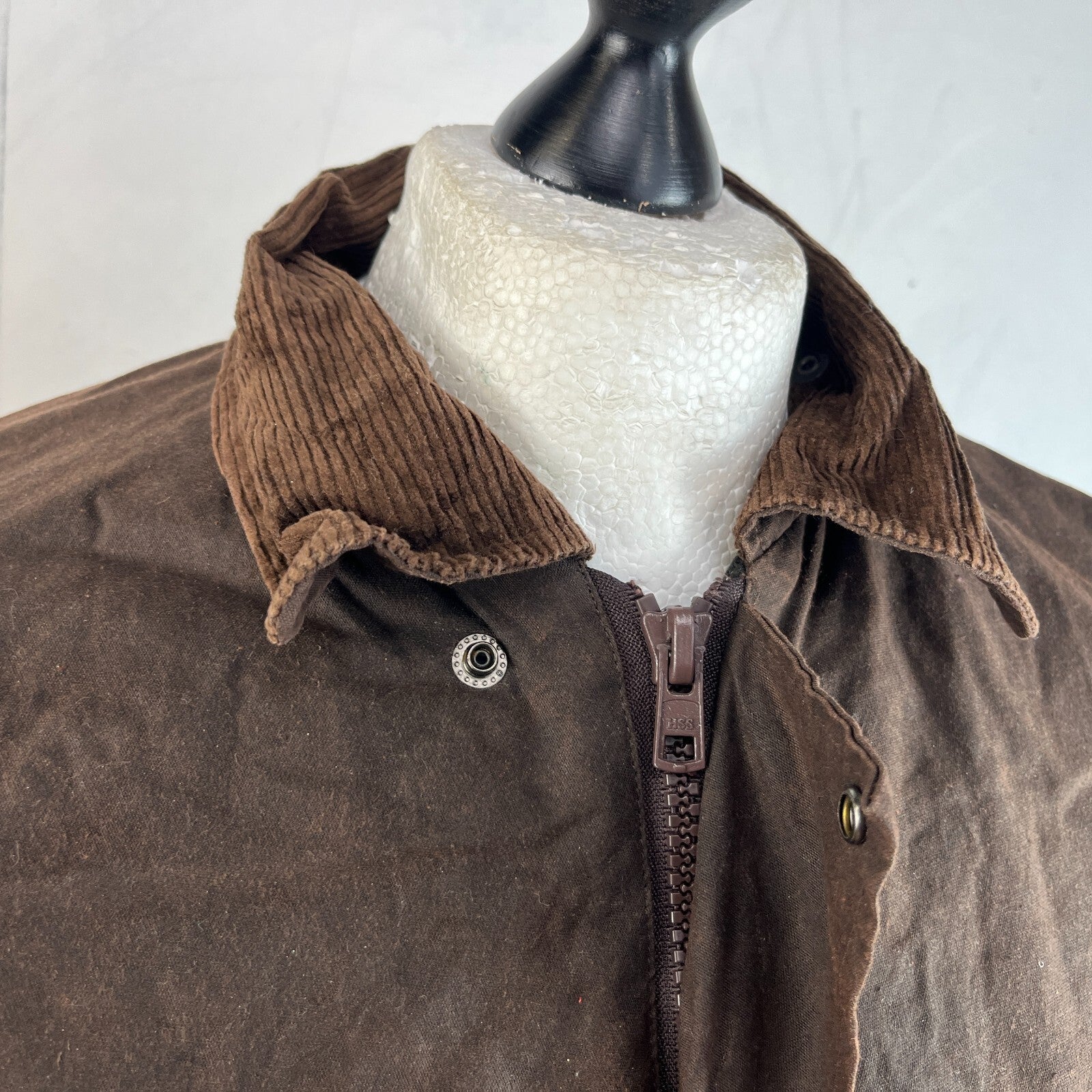 Men's Quilted Wax Cotton Jacket Brown size Small