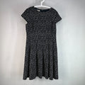 Hobbs Short Sleeve Midi Dress in Black Polka Dot UK size 16