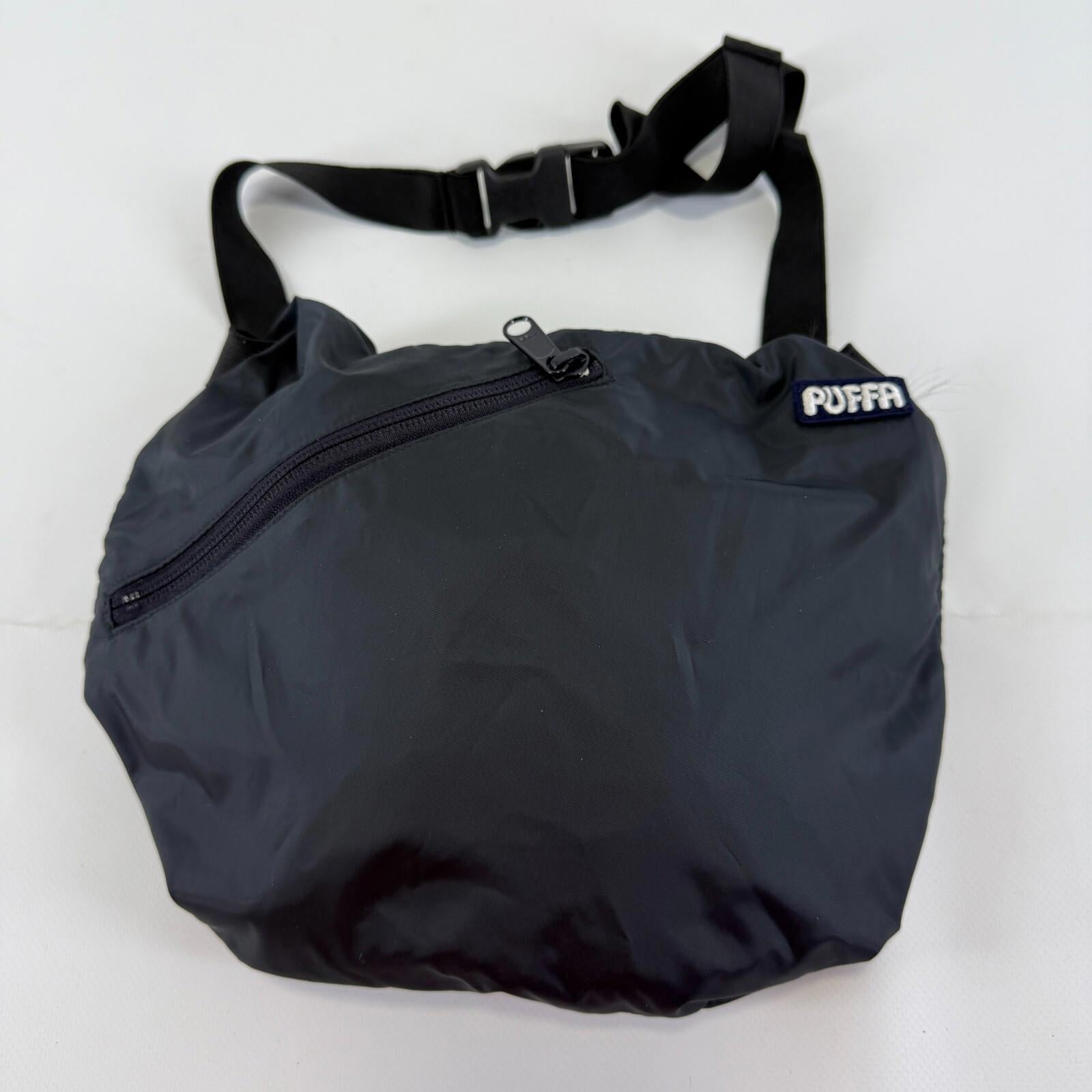 Original Puffa Pack-Away Jacket Pack-a-Mac with Stow-Hood Black size Medium