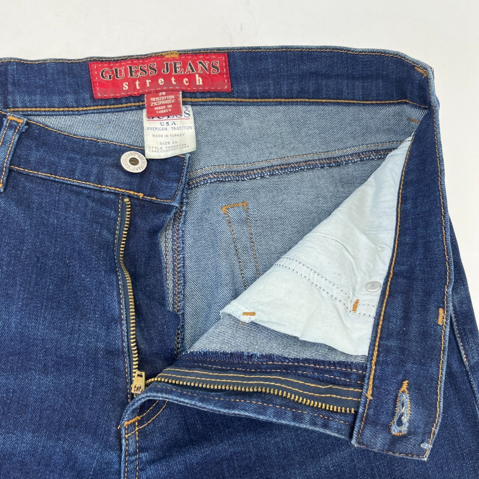 Guess Mens Jeans W29" L33" Dark Blue Medium Rise Stretch Denim