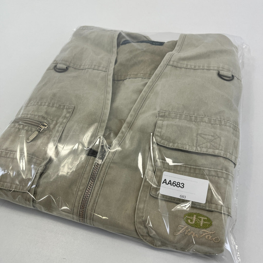 Vintage Utility Vest Cargo Tactical Techwear Khaki Beige Men’s size 2XL