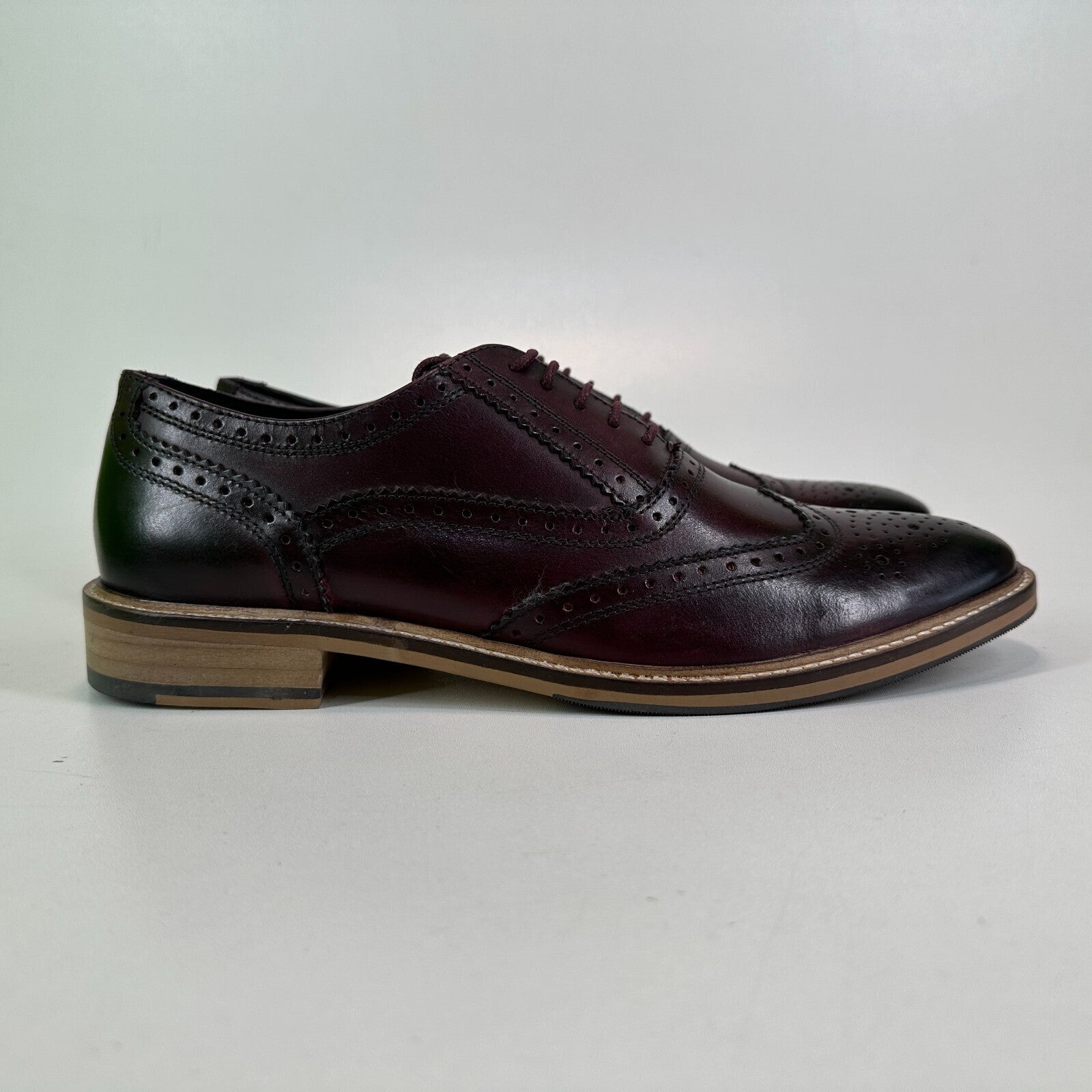 Ikon Buster Brogues Shoes Deep Oxblood Red Smart Casual Lace Up size 6 - NEW